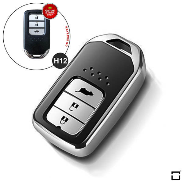 Cover Guscio / Copri-chiave silicone compatibile con Honda H12 argento