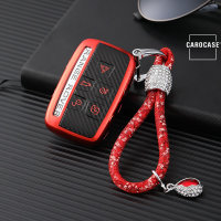 Silicone key fob cover case fit for Land Rover, Jaguar LR2 remote key red