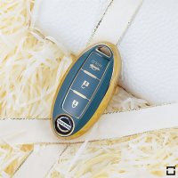 Glossy TPU key cover (SEK18/2) for Nissan keys - blue