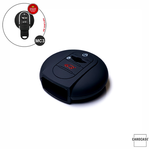 Silicone key fob cover case fit for MINI MC3 remote key black