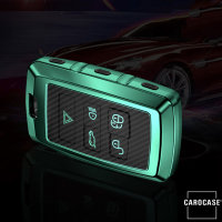 Glossy Carbon-Look Schlüssel Cover passend für Land Rover, Jaguar Schlüssel grün SEK14-LR1-23
