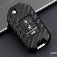 Silikon Carbon-Look Schlüssel Cover passend für Honda Schlüssel schwarz SEK3-H10-1