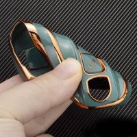 Glossy TPU Schlüsselhülle / Schutzhülle (SEK18) passend für Porsche Schlüssel - schwarz
