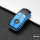 Silikon Leder-Look Schlüssel Cover passend für Mercedes-Benz Schlüssel blau SEK13-M9-4