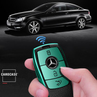 Silicone key fob cover case fit for Mercedes-Benz M9 remote key green