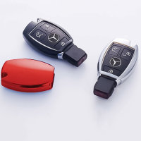 Glossy Silikon Schutzhülle / Cover passend für Mercedes-Benz Autoschlüssel M6, M7 rot