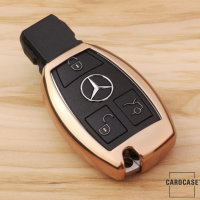 Glossy Silikon Schutzhülle / Cover passend für Mercedes-Benz Autoschlüssel M6, M7 gold