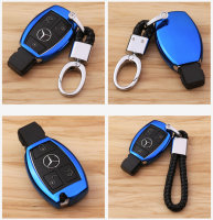 Glossy Silikon Schutzhülle / Cover passend für Mercedes-Benz Autoschlüssel M6, M7 blau