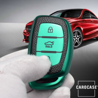 Coque de protection en silicone pour voiture Hyundai clé télécommande D1 rouge