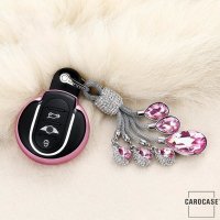 Glossy Silikon Schutzhülle / Cover passend für MINI Autoschlüssel MC3 rosa