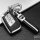 Silikon Leder-Look Schlüssel Cover passend für Volkswagen, Skoda, Seat Schlüssel  SEK13-V4 blau