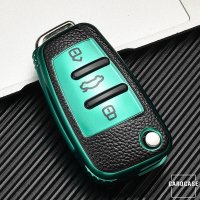 Coque de protection en silicone pour voiture Audi clé télécommande AX3 vert