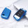Glossy Silikon Schutzhülle / Cover passend für Volkswagen, Skoda, Seat Autoschlüssel V4 blau