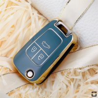 Glossy TPU key cover (SEK18/2) for Opel keys - blue