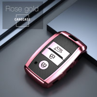 Coque de protection en silicone pour voiture Kia clé télécommande K7 rose