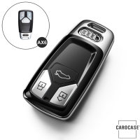 Silicone key fob cover case fit for Audi AX6 remote key silver