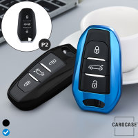 Coque de protection en silicone pour voiture Opel, Citroen, Peugeot clé télécommande P2 bleu