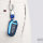 Glossy Silikon Schutzhülle / Cover passend für Opel, Citroen, Peugeot Autoschlüssel P2 blau