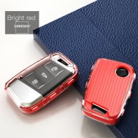 Coque de protection en silicone pour voiture Volkswagen, Skoda, Seat clé télécommande V4 rouge