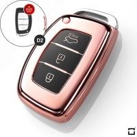 Silicone key fob cover case fit for Hyundai D2 remote key rose