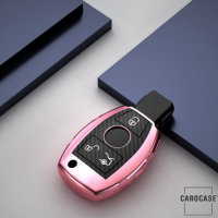 Silicone key fob cover case fit for Mercedes-Benz M7 remote key rose