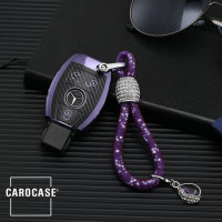 Glossy Carbon-Look Schlüssel Cover passend für Mercedes-Benz Schlüssel rosa SEK14-M7-10