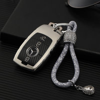Glossy Carbon-Look Schlüssel Cover passend für Mercedes-Benz Schlüssel rosa SEK14-M9-10
