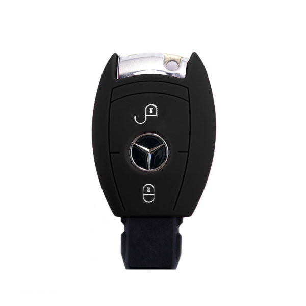 Coque de protection en silicone pour voiture Mercedes-Benz clé télécommande M6 noir