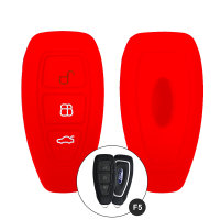 Silikon Schutzhülle / Cover passend für Ford Autoschlüssel F5 rot