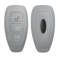 Silikon Schutzhülle / Cover passend für Ford Autoschlüssel F5 grau
