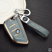 Glossy TPU key cover (SEK18) for BMW keys  - blue