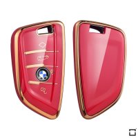 Glossy TPU key cover (SEK18) for BMW keys  - red