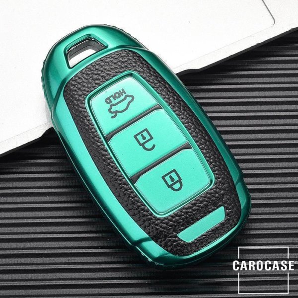 Coque de protection en silicone pour voiture Hyundai clé télécommande D9 vert
