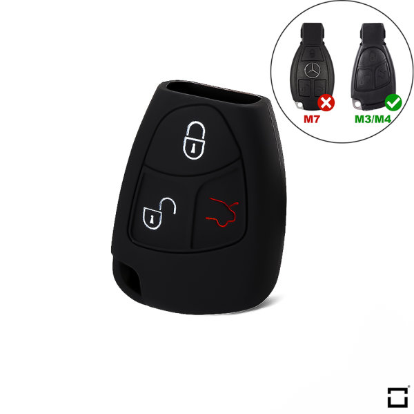 Silicone key fob cover case fit for Mercedes-Benz M3, M4 remote key black
