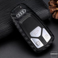 Silikon Carbon-Look Schlüssel Cover passend für Audi Schlüssel schwarz SEK3-AX6 (Schutzhülle ohne Zubehör)