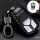 Silikon Carbon-Look Schlüssel Cover passend für Audi Schlüssel schwarz SEK3-AX6 (Schutzhülle + Karabiner SAR2)