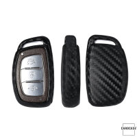 Silikon Carbon-Look Schlüssel Cover passend für Hyundai Schlüssel schwarz SEK3-D1-D2-1