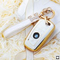 Funda protectora de TPU brillante (SEK18/2) para llaves BMW - blanca
