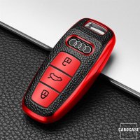 Silicone key fob cover case fit for Audi AX7 remote key red