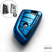 Coque de protection en silicone pour voiture BMW clé télécommande B6, B7 bleu