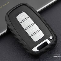 Coque de clé de voiture en silcone (SEK3) compatible avec Hyundai clés - noir