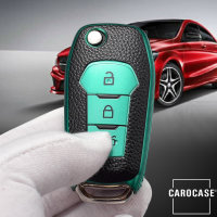 Silikon Leder-Look Schlüssel Cover passend für Ford Schlüssel rosa SEK13-F2-10