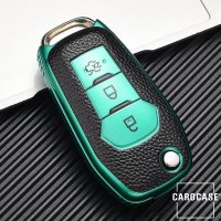 Silicone key fob cover case fit for Ford F2 remote key green