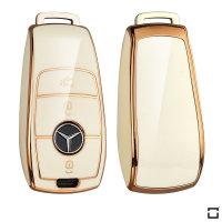 Glossy TPU key cover (SEK18) for Mercedes-Benz keys  - beige