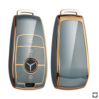 Glossy TPU Schlüsselhülle / Schutzhülle (SEK18) passend für Mercedes-Benz Schlüssel - blau