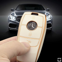 Glossy TPU key cover (SEK18) for Mercedes-Benz keys  - red