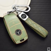 Glossy TPU key cover (SEK18) for Mercedes-Benz keys - dark green