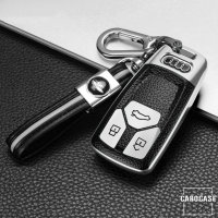 Silikon Leder-Look Schlüssel Cover passend für Audi Schlüssel rosa SEK13-AX6-10