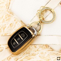 Glossy TPU Schlüsselhülle / Schutzhülle (SEK18/2) passend für Hyundai Schlüssel - schwarz