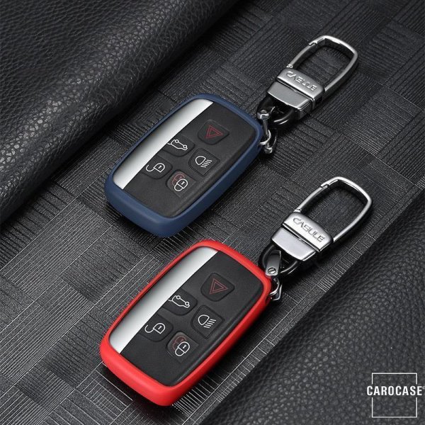 Silikon Schlüssel Cover passend für Land Rover Schlüssel LR2 blau